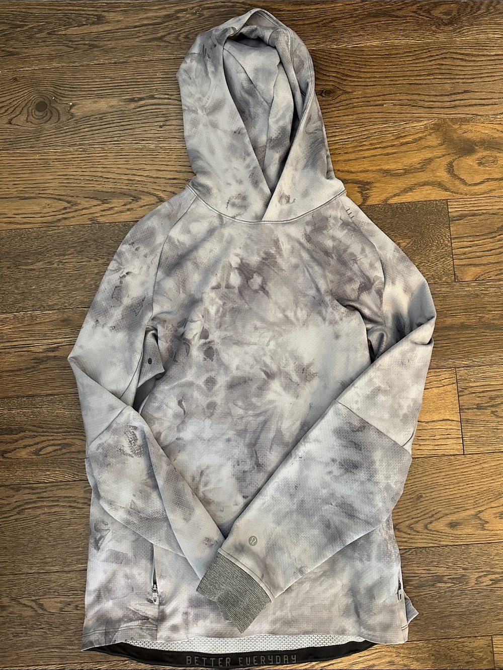 lululemon athletica Gray Tie-Dye Hooded Pullover